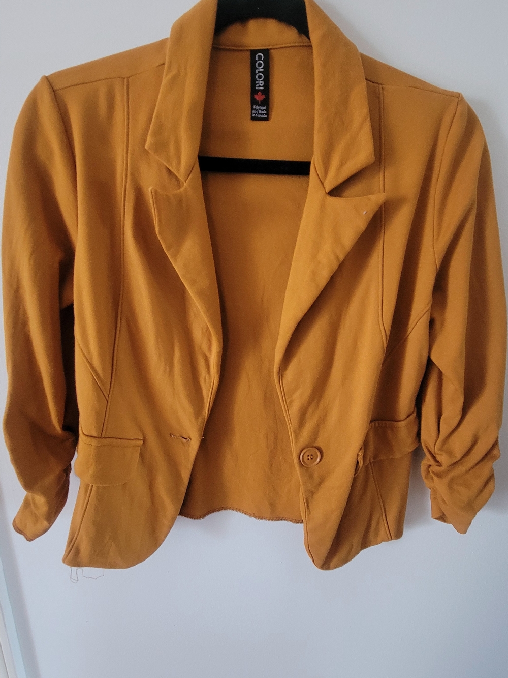 Mustard Yellow Single-Button Blazer
